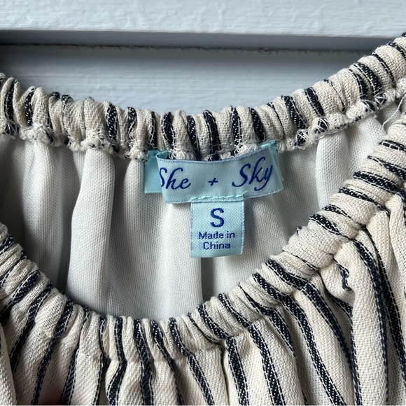 She + Sky Dress with Floral Embroidery Babydoll Minidress - Picture 5 of 6